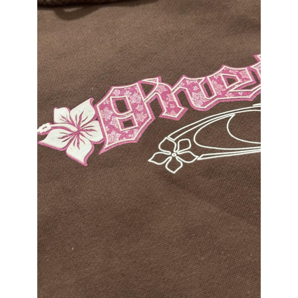 Y2K O'Neill Logo Glitter Flower Night BloomerBrown Hoodie Women Size XL‎ - Picture 7 of 13
